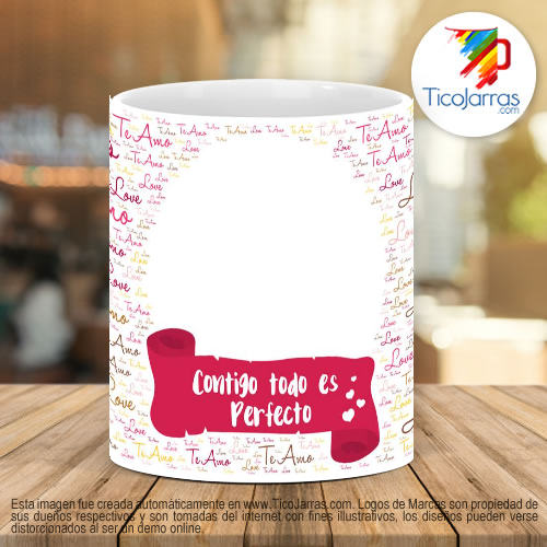 Tazas Personalizadas Contigo todo es perfecto