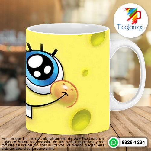 Tazas Personalizadas en Costa Rica Bob Esponja feliz