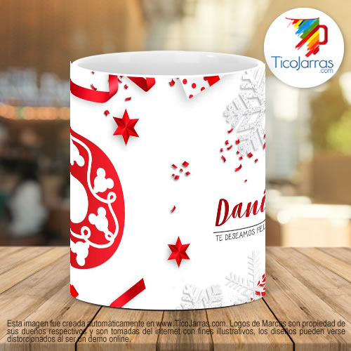 Tazas Personalizadas Taza Navideña con letra D