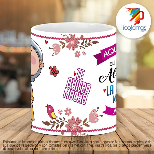 Tazas Personalizadas Aquí toma la abuelita más linda del mundo